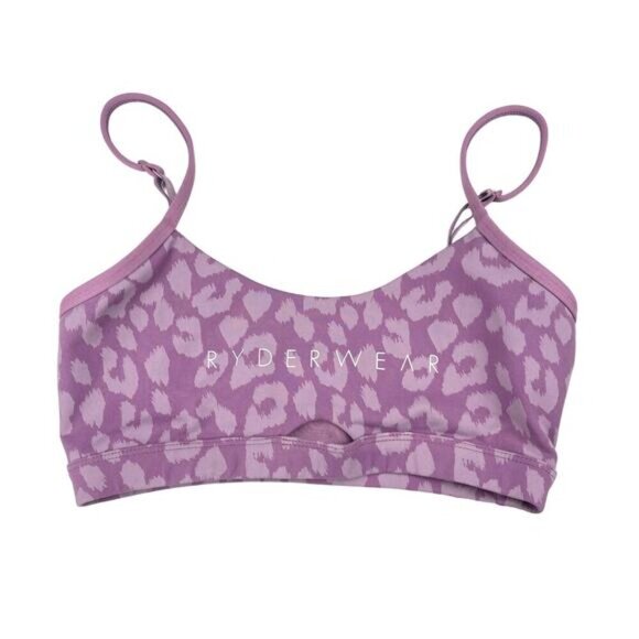 RYDERWEAR Animal Sports Bra Sz Small Leopard Purple - Picture 5 of 8